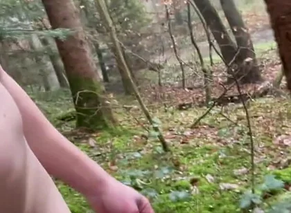 Running in the Forest and Stripping Completely Naked