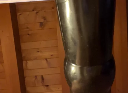 Grandpa Fucks Himself with His Black BDSM Dildo