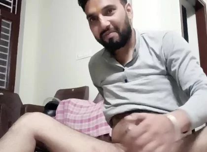 Indian man masturbation in the bathroom