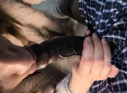 She Needs to Be a Good and Get on Her Knees and Clean His Cock with Her Mouth