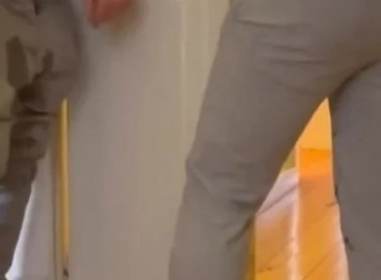 Desperate Boy Left Outside by His Flatmate Wets Himself and Then Gets His Revenge
