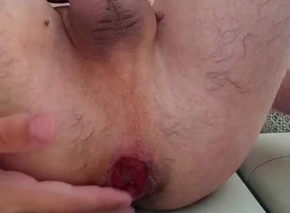 I Cum Three Times in a Row From a Slipper in a Stretched Anus