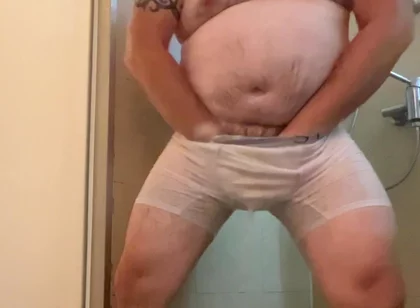 Wet White Clothes Shower One