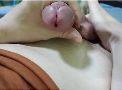 Masturbates And Cums With Cum