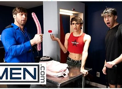 Dom King Frees Foxy Alex From His Cock Cage And Licks His Ass During A Steamy Security Check
