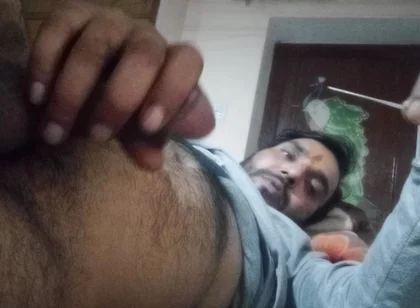 Indian man enjoys