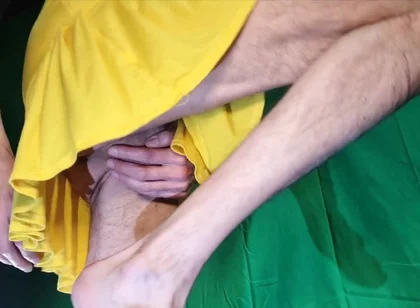 Yellow Skirt, No Panties