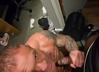 BBC Sucked off by Straight Mate