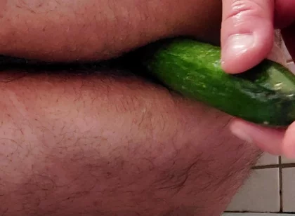 Big Ass Anal Play with Cucumber