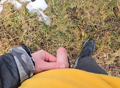 A Bit Risky Peeing - POV Outdoor Male Pee During a Nature Walk