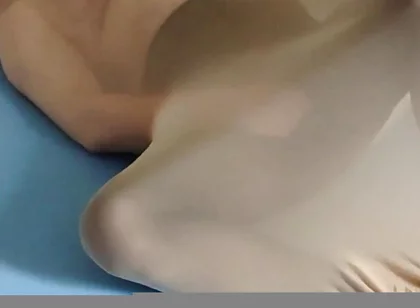 Hot Nylon Encasement in Black Pantyhose