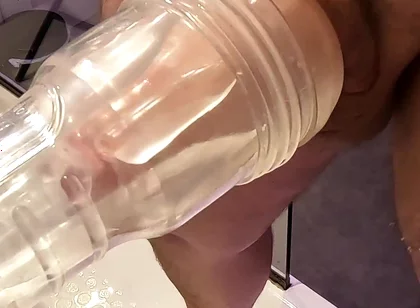 Fleshlight Wall Fuck POV with a Thick Uncut Cock in Full Focus