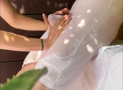 A Boy Has Fun Watering His Friend's White T-shirt and Exposing His Smooth Ass and Big Cut Cock