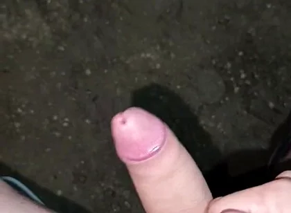Outdoors at Night, Peeing and Hot Cumshot