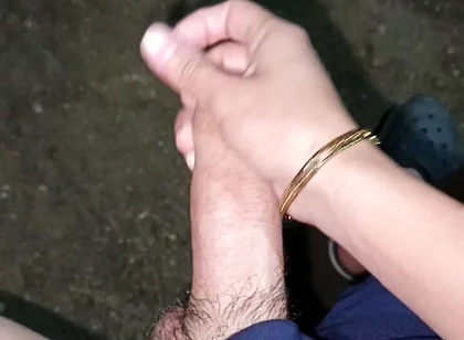 Outdoors at Night, Peeing and Hot Cumshot