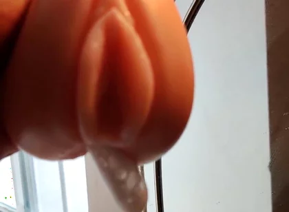 Squeezing My Cum Out of an Onahole After Using It
