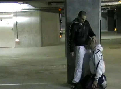 Fucked by scally boy in public parking in paris