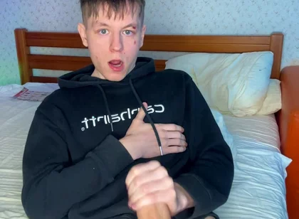Bored in My Room so I Rubbed My Big Cock Until I Blew a Load