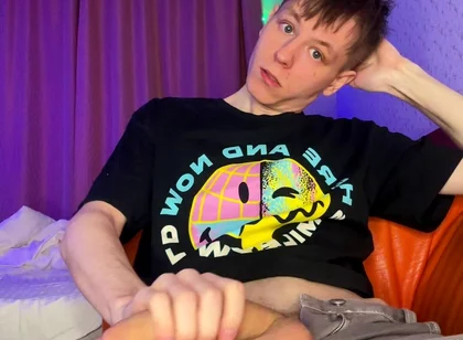 Just a Horny Twink Who Loves to Show off His Big Cock