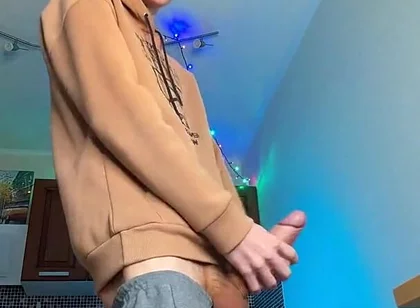 Huge Cumshot From a Skinny Boy with a Surprisingly Big Cock