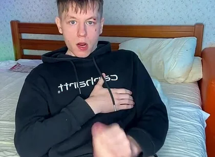 Bored in My Room so I Rubbed My Big Cock Until I Blew a Load