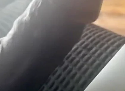 Stroking My Big Black Cock Watching Porn