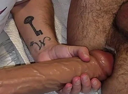 Fucking My Horny Pervy Taboo Step Dad with My Dick and a Dildo and Ny Husband Spunked on His Face