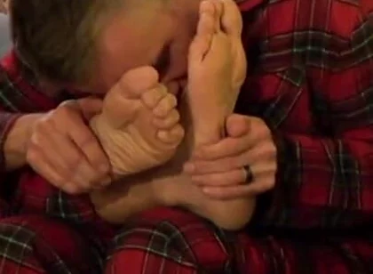 Mature Couple Foot Worship at Christmas