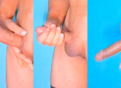 Cute Boy Masturbating and Playing with Big Dick, Solo Indian Guy