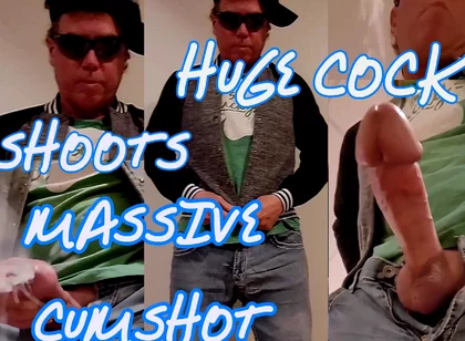Huge Cock Shoots Massive Cumshot