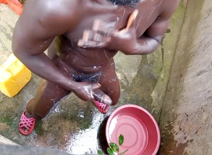 Nudist African Boy with Very Huge Black Get with Perfect Outdoor Massage