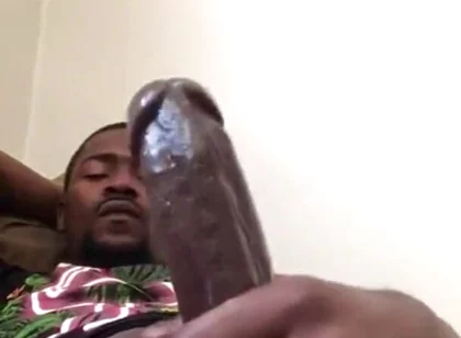 Slowly Wanking My Big Black Cock Cumming Loads