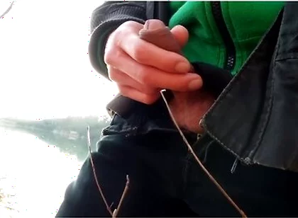 Jon Arteen Takes His Twink Penis Outside, Pees In A Lake And Suddenly Feels The Urge To Masturbate