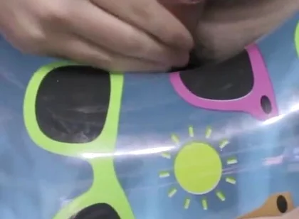 Playing with a cool swimring