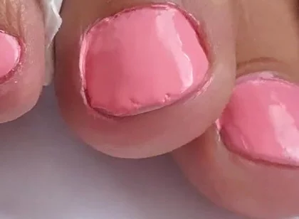 I'm Polishing My Feet and Finger Nails in Pink