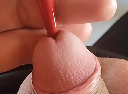 Beautiful Penetration of Motorcycle Oil Into the Glans