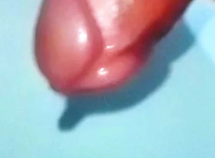 Two-hand Handjob Ends with Thick Cum Dripping in Close-up