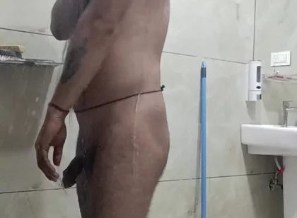 Desi Man Getting Cleaned up