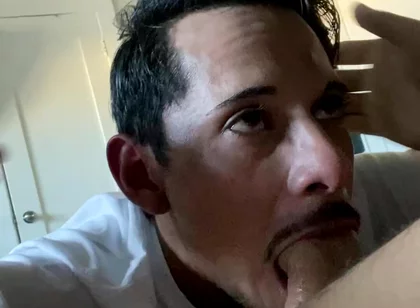 Latino Papi Swallows Huge Load From Big White Cock