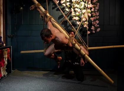 Beautiful Zeus Bound in Jute Shibari Elegance to Powerless Predicament Strain