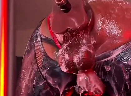 Intense Creamy Fuck on the Butt Machine - Gaping and Farting Bubbles