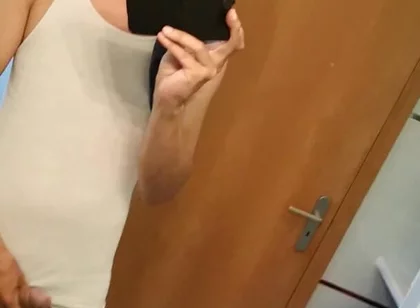 Masked Young Guy Jerks and Shoots a Load