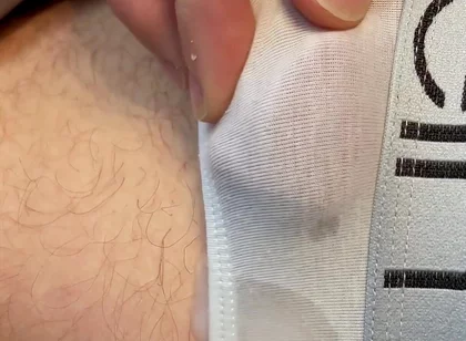 Frenulum Orgasm and Cum by Rubbing My Dick Through My Briefs