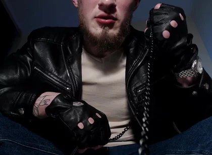 Alpha in Leather Spits, Feeds Domination.