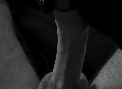 Black Glove on My Cock