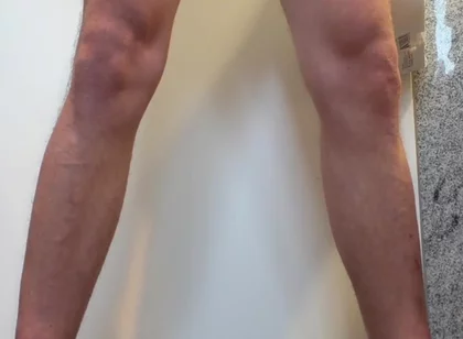 Young Cock Dripping on the Bathroom Tiles in the Morning