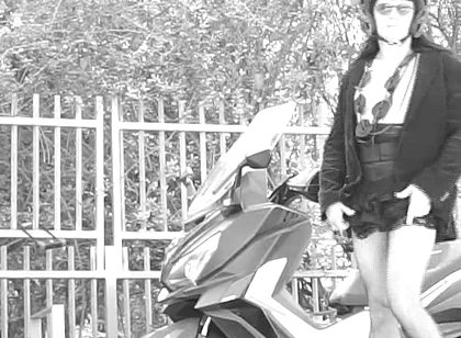 During the Ride, Her Skirt Lifts up and Reveals Her Small Penis