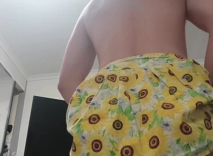 Skirt and Cum Dildo