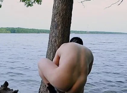 Lakeside Muscle Worship Flexing My Massive Biceps, Ripped Abs, and Juicy Ass Before an Explosive Cum Tasting Finale