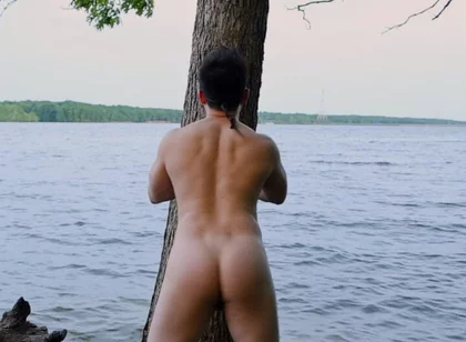 Lakeside Muscle Worship Flexing My Massive Biceps, Ripped Abs, and Juicy Ass Before an Explosive Cum Tasting Finale